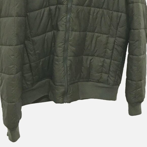 Patagonia Men's L Box Quilted Hoody Olive Drab OD Green Custom Logo Puffy Puffer - Picture 4 of 11
